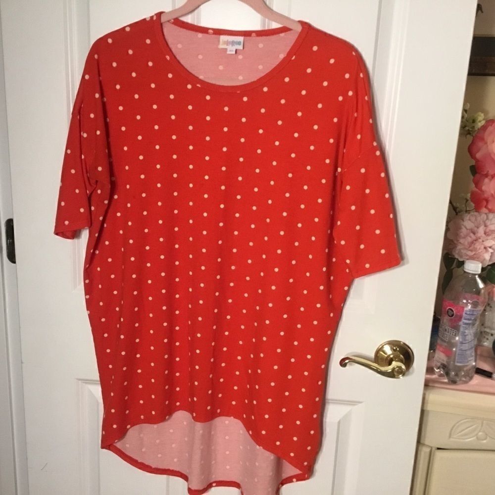 NWOT LuLaRoe Women’s Sz XS Red Top with White Dots.  Short Sleeves.
